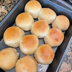Super easy and really delicious! I also made a whipped honey cinnamon butter to go with them