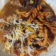We made it just the way the recipe called for. It was super easy and the whole family loved it. Kids ranging 6-13yr.  We poured the soup over Fritos.