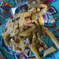 Really good, I've never made anything like this before. I added asparagus and spinach and a chicken sausage.