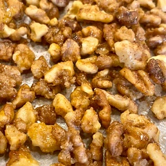 Added a good sprinkle of cinnamon and ground cloves at the very end of cooking and another sprinkle once I spread them on the pan.