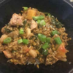 My grandma used to make this , so glad I found a similar recipe to hers. Added butternut squash and garnished with sesame seed and green onion