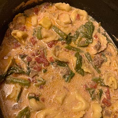 Added asparagus and onion for healthiness and flavor and turned out good! Maybe some bread for the soup would be good. on its own its simple but tasty almost like tomato soup. If you like complex flavors maybe add some spice