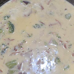 Absolutely delicious 😋 I used the ham I had put up that was leftover from Thanksgiving.  I omitted the nutmeg because that didn't appeal to me.  Nice, hearty soup for a cold sick day.