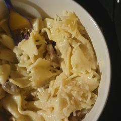 We like our pasta saucey,, so we added more cream to make more sauce.