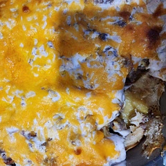 Added some more cheese on top of the gravy. Sooooo good!