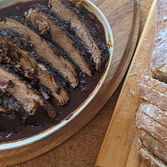 Great recipe, I added some beans with some pulled brisket pieces to the BBQ sauce as a side dish.