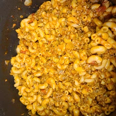 I used 16oz elbow. Delicious! I will half the Adobo and seasoned salt next time.