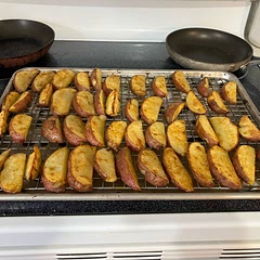 These potatoes are SO easy, quick, and a crowd favorite. They get nice and crispy and so flavorful.