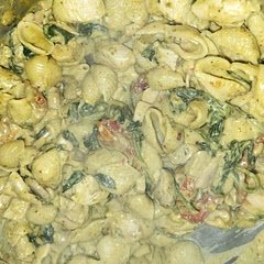 I added mushrooms as well, and it was really good!! Served with garlic bread.