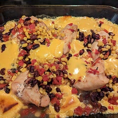 Meh lots of cheese.  I would say yes rice is needed to break up that taste.