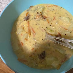 Compliments from everyone. 
Did not use hamburger meat just potatoes. 
Put cheese in from the beginning it was amazing. I am now making more to bless others with.
