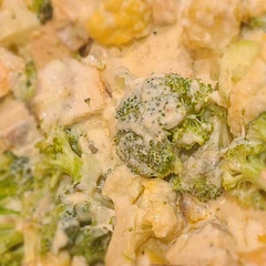 Delicious. Had to use half and half so added a bit of cream cheese to help thicken it. Seasoned chicken with s&p, garlic powder and paprika. Also used cauliflower. So easy, will make again.