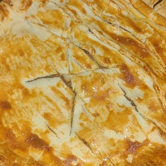 I substituted venison for beef and pie crust for puff pastry.  Hubby said it was great!