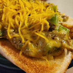 I toasted the buns and had to swap out the cream of mushroom for cheesy broccoli soup because we were out... and so was the store! But it still turned out GREAT!