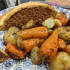 If you're not a fan of mushrooms we blended before adding lentils to dish. Also had to substitute Dijon for wholegrain mustard