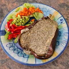 Fresh & delicious! Served with a salad of lettuce, red capsicum, celery and carrot.