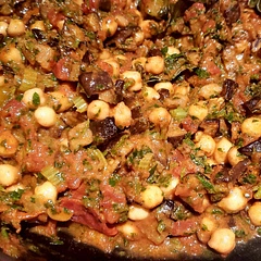 Delicious.
I cut eggplant much smaller so it does look different, but other than that followed recipe exactly.
Fun dish, will make again.
Served over basmati rice with drizzle of garlic tahini.