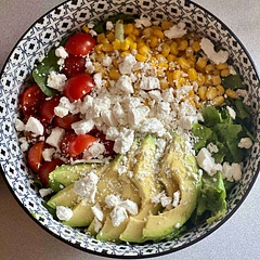 The shrimp isn’t in my pic, but I thought overall it was a pretty bland salad. Dressing was a bit spicy, but all the ingredients together weren’t anything special.