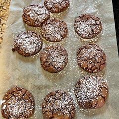 These cookies are absolutely delicious. I highly recommend trying them. I sprinkled powdered sugar instead of using sea salt. Really easy recipe.