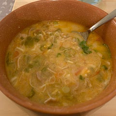 Used a hand mixer to shred the chicken right in the pot. Delicious and easy to make.