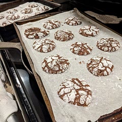 Crushed up peppermint instead of extract. Yum!