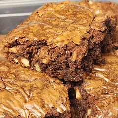 I only had 9 tbsps of butter but they turned out so good, literally the beat brownies I've ever made. I hand crushed walnuts for the batter, 10/10
