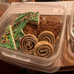 This is that store bought sugar cookie you get with the sprinkles from the grocer - simple sweet and a soft consistency. I would probably look for a way to decrease the sweetness a tad next time, but festive!