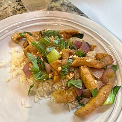 We doubled the sauce/marinade recipe because we love flavor and it was amazing! I would add extra basil in with the bok choy and top with it.