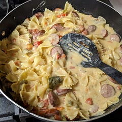 Super easy to make, and delicious. Instead of just canned tomatoes I used Rotel and it gave it a little kick. I also added some peppers and onions.