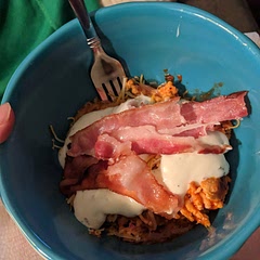 Not my favorite but not terrible. Topped with more cheese and bacon, and lots of ranch!!