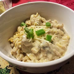 This was delicious! Followed comments added 1 whole can of mushrooms. I subbed whole grain noodles instead and low fat sour cream. It still turned out yummy.