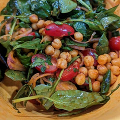 Agree with others that this is very easy and flavorful! Good "back pocket" recipe to have since the chickpeas and dressing would go well with other salad ingredients. Would be a good side with Mediterranean style shrimp or fish.