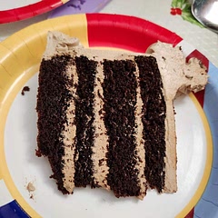 Definitely my favorite chocolate cake.  Stays moist.  This recipe can also swap to make about 36 cupcakes.  Reduce cooking time to about 15 min for cupcakes.  I prefer a chocolate swiss meringue buttercream instead of this frosting recipe.