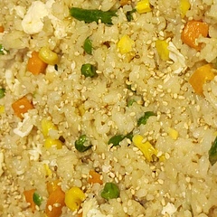 Added roasted sesame seeds to last 5 min and dried out all of it while finishing sesmae oil