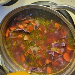 Purple cabbage gave this recipe a funky appearance but it was delicious and everyone enjoyed it.