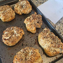Dough was drier than it should've been, so I added more water while kneading. The end result tasted good but I would try a different recipe next time.