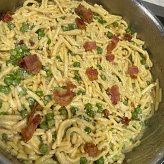 Instead of Canola oil I use 2 slices of bacon, rendered out the fat then added butter to that. Added cooked bacon back at the end with a handful of Parmesan