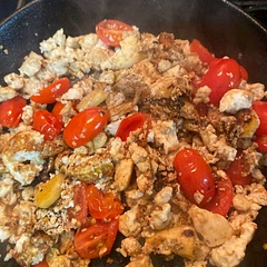 I never would have thought to add ginger to egg whites. ( I don’t do yolk) This actually turned out really good. I wanted more protein in it so I added grilled chicken. The ginger gives it a spicy kick but not too overpowering. 

I excluded the sugar.  I’m not a chef by any means. This was really easy to make. I’d make it again