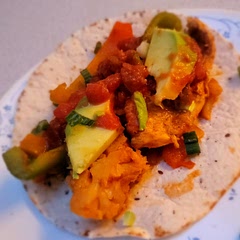 Delicious! We used chicken breast instead of beef. Next time I will definitely get fresh salsa or Pico. We put it on street taco shells for the kids and low carb tortillas for us.