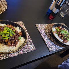 Used more sauce like comments had said and used a mix of quorn mince and marinated tofu as the protein. Very tasty will definitely do it again.