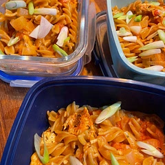 Really tasty, and really easy to do as you can see I substituted penne for twists to keep it wholemeal. I also used it for work as batch cooked lunches.