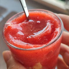 At first I found the honey was too strong but after freezing it seemed just right. The lemon adds a small sour kick which I like. Then I added the small drizzle of strawberry syrup if I'm feeling sweet.
