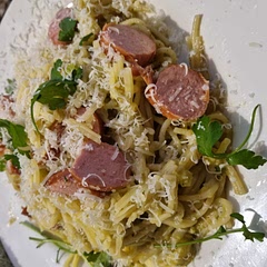I don't like avocado at all but I found this delicious! Had a nice kick of spice and I added a dash of hot sauce. We also added a little bit of parmesan and sausage too. Very fresh.