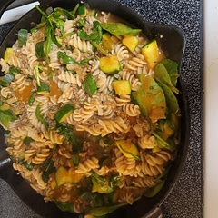 I added a whole can of tomato sauce and ground turkey