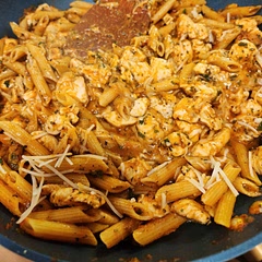 very good! boiled pasta separately and used Barilla protein penne, still very good!