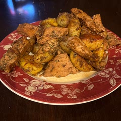 A bit spicy! This is my first meal I made :) pretty tasty