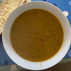 Lovely soup!slightly changed it up by adding a couple of potatoes to bulk it up, next time I make it I will leave out the lemon juice when roasting the peppers but instead use olive oil.