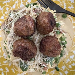 Added meatballs and spinach.  Squash took about an hour to fully cook