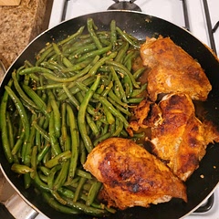 Tasty recipe. I usually do chicken thighs but picture features chicken breast as that was what I had in the fridge at the time. A go-to for me!