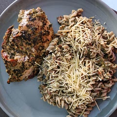 Replaced cream with sour cream, and fresh spinach with frozen spinach. Used breast instead of thigh (defrosted the wrong thing) so was a tad dry but entirely delicious. Otherwise, followed the recipe and will definitely make again! Made pasta and mixed it in with the sauce.